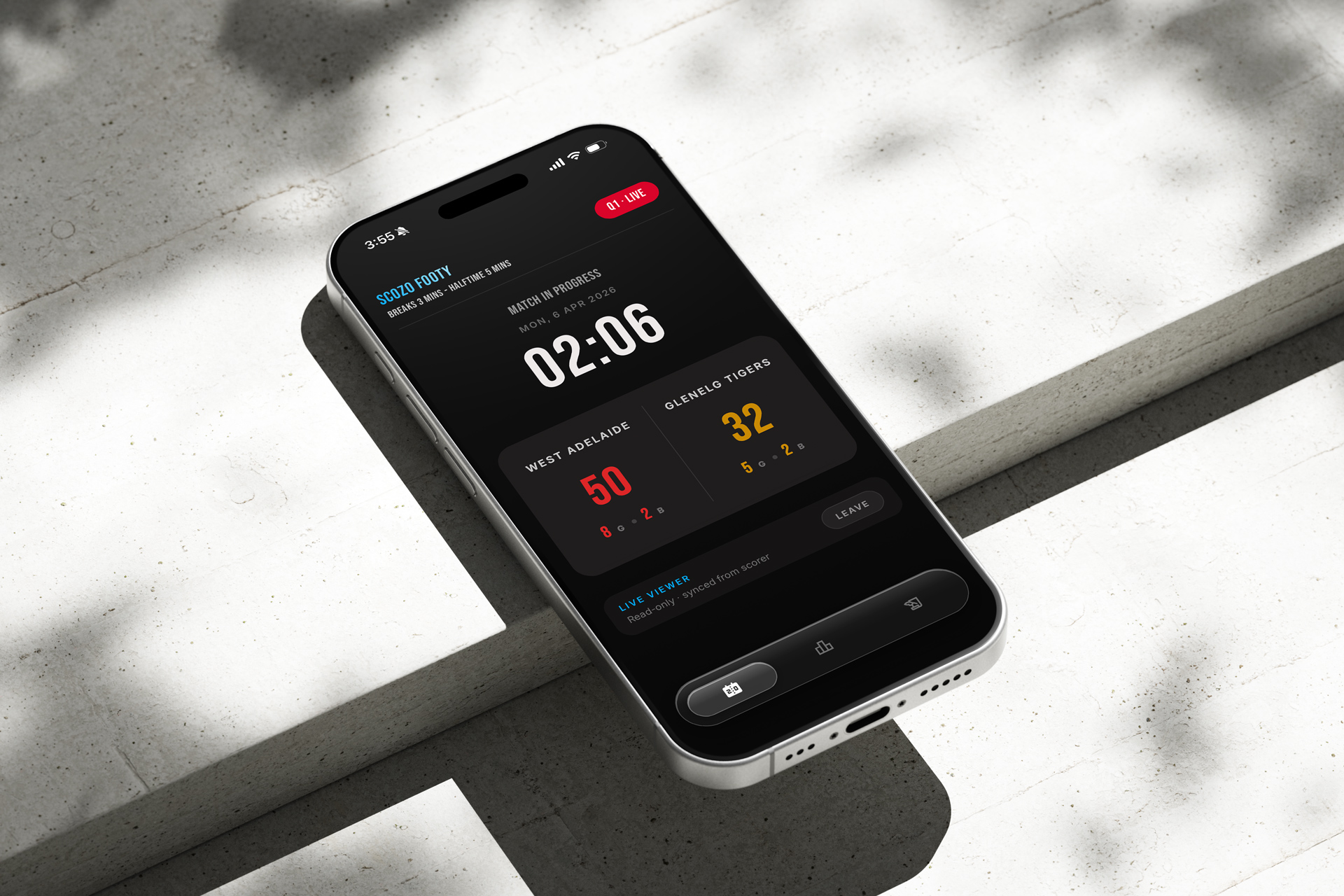Ready to keep score with ScoZo at a sports match