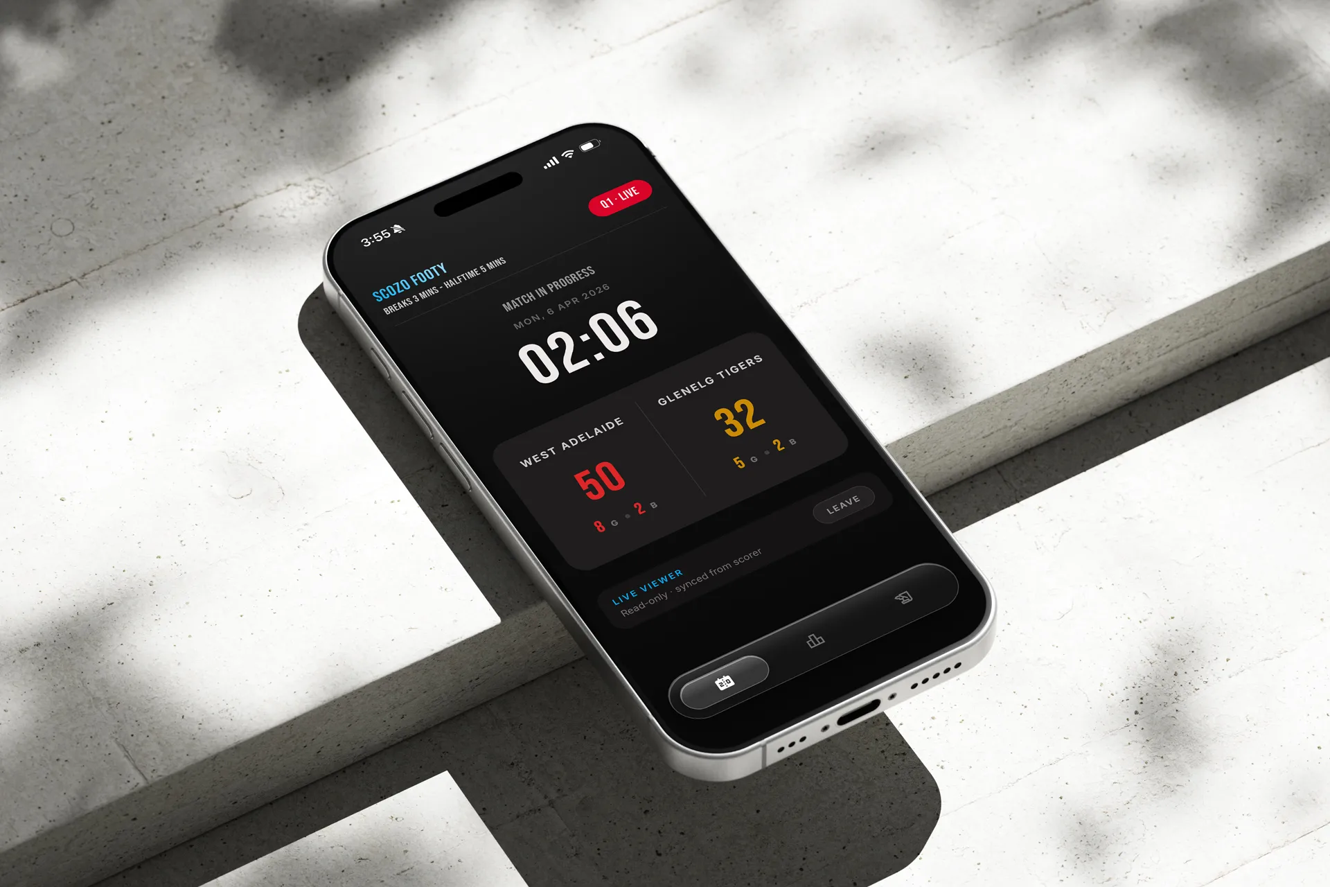 Ready to keep score with ScoZo at a sports match