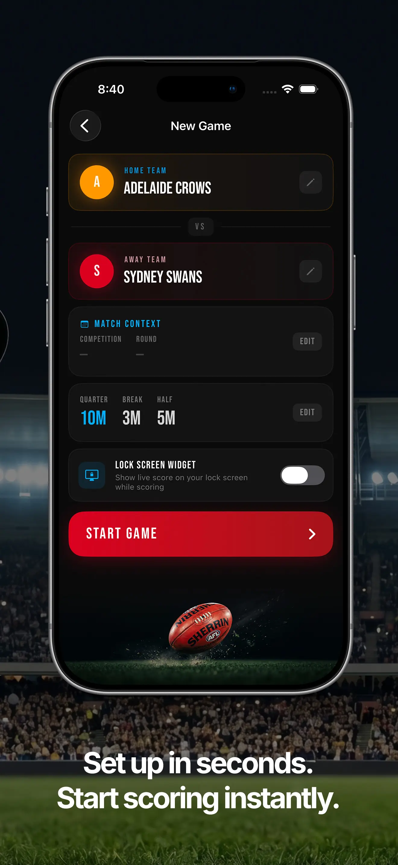 ScoZo Footy goals and behinds tracked in real time