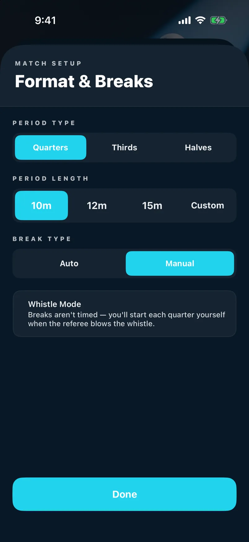 Break type with Whistle Mode