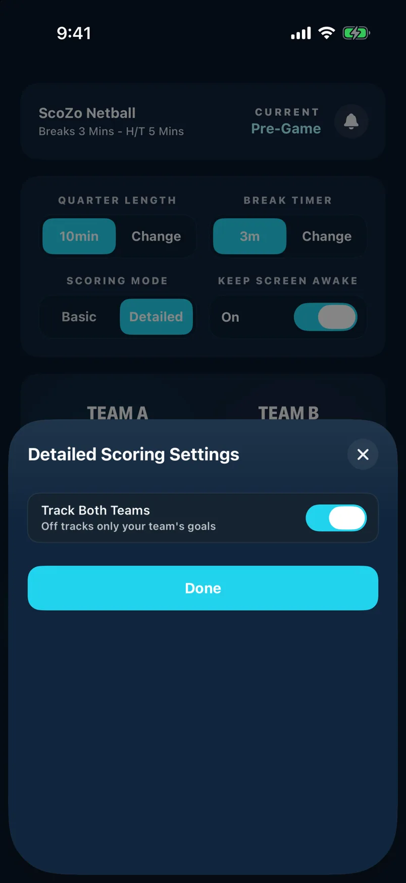 Detailed Scoring settings