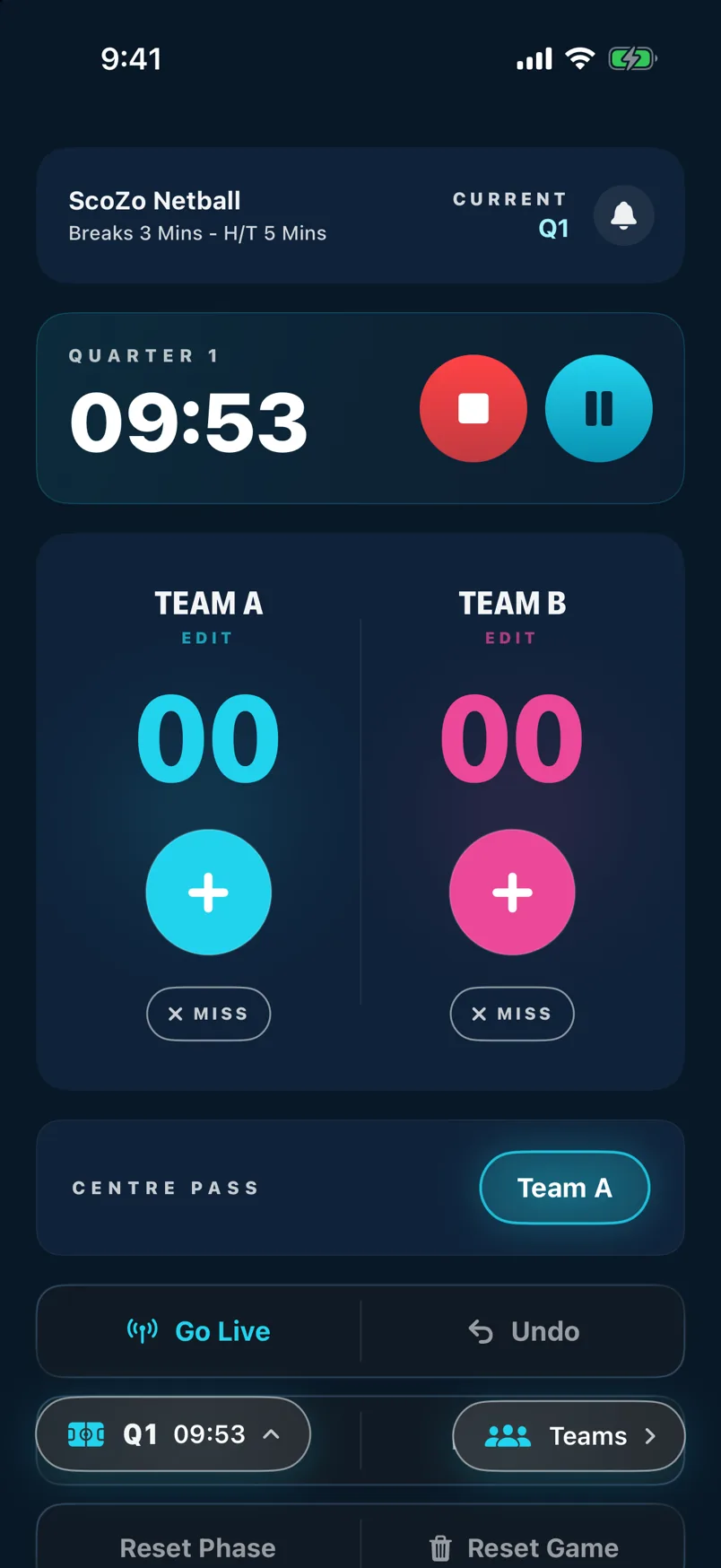 Detailed mode — Miss buttons
